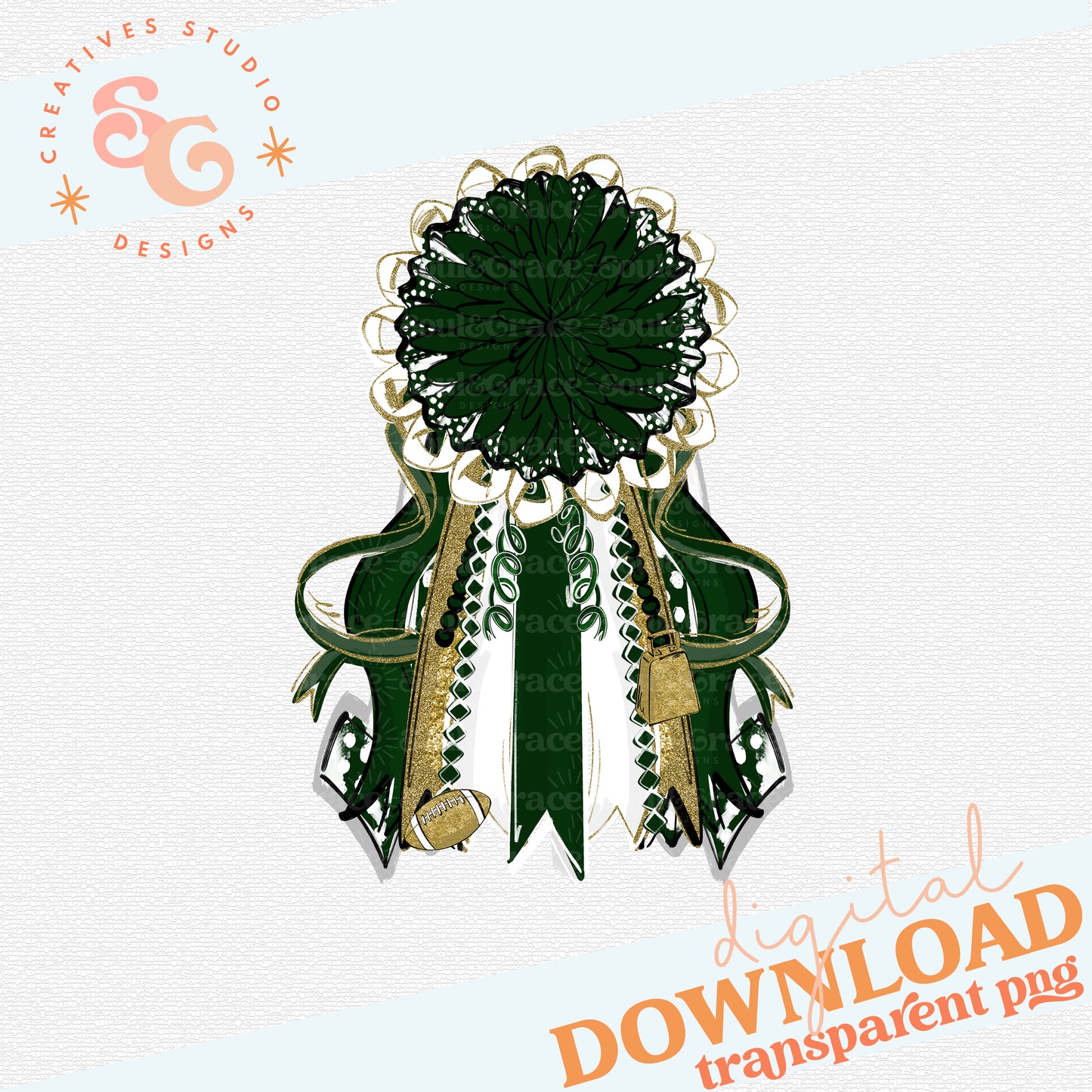 Mums the Word - Homecoming Mum - DARK GREEN GOLD
