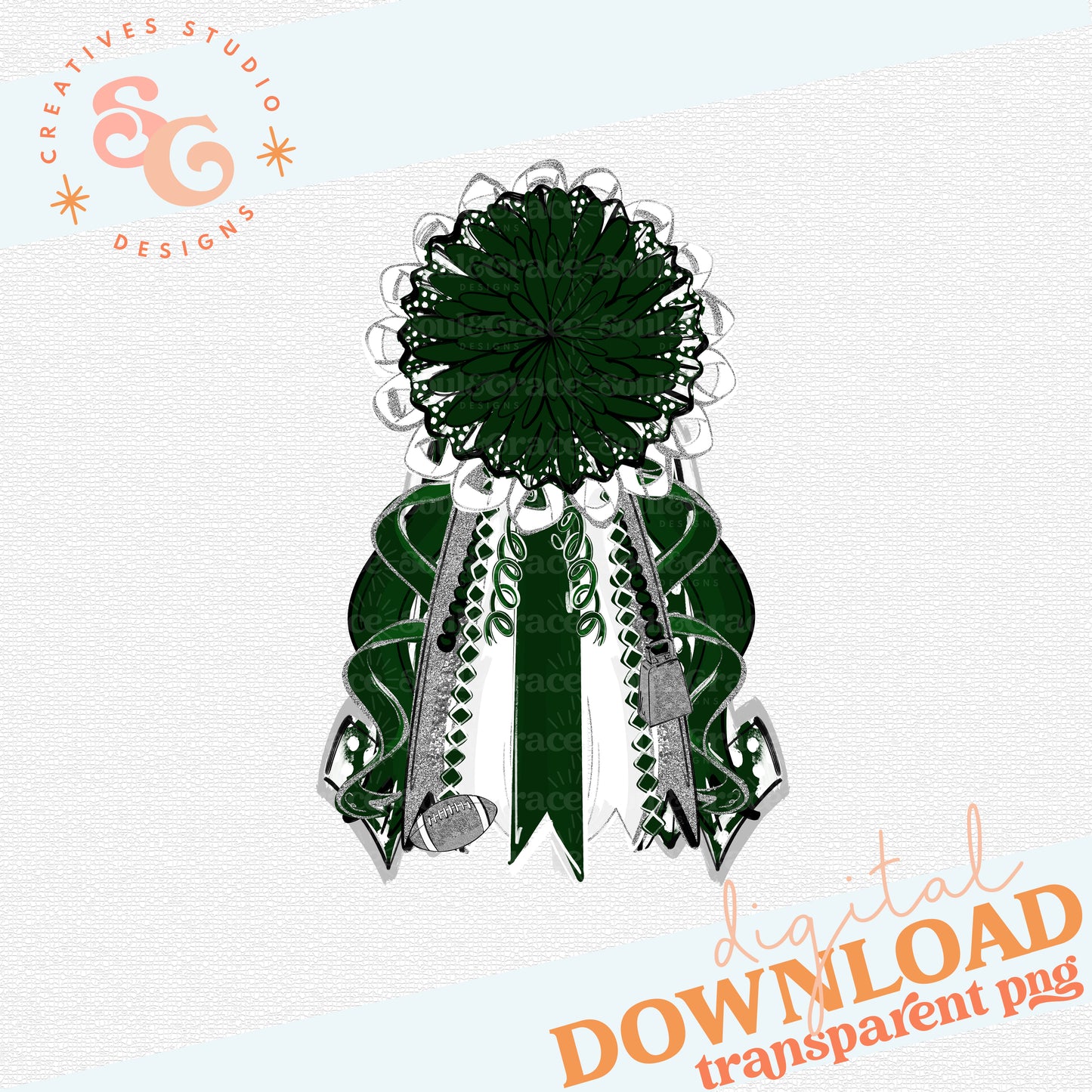 Mums the Word - Homecoming Mum - DARK GREEN SILVER