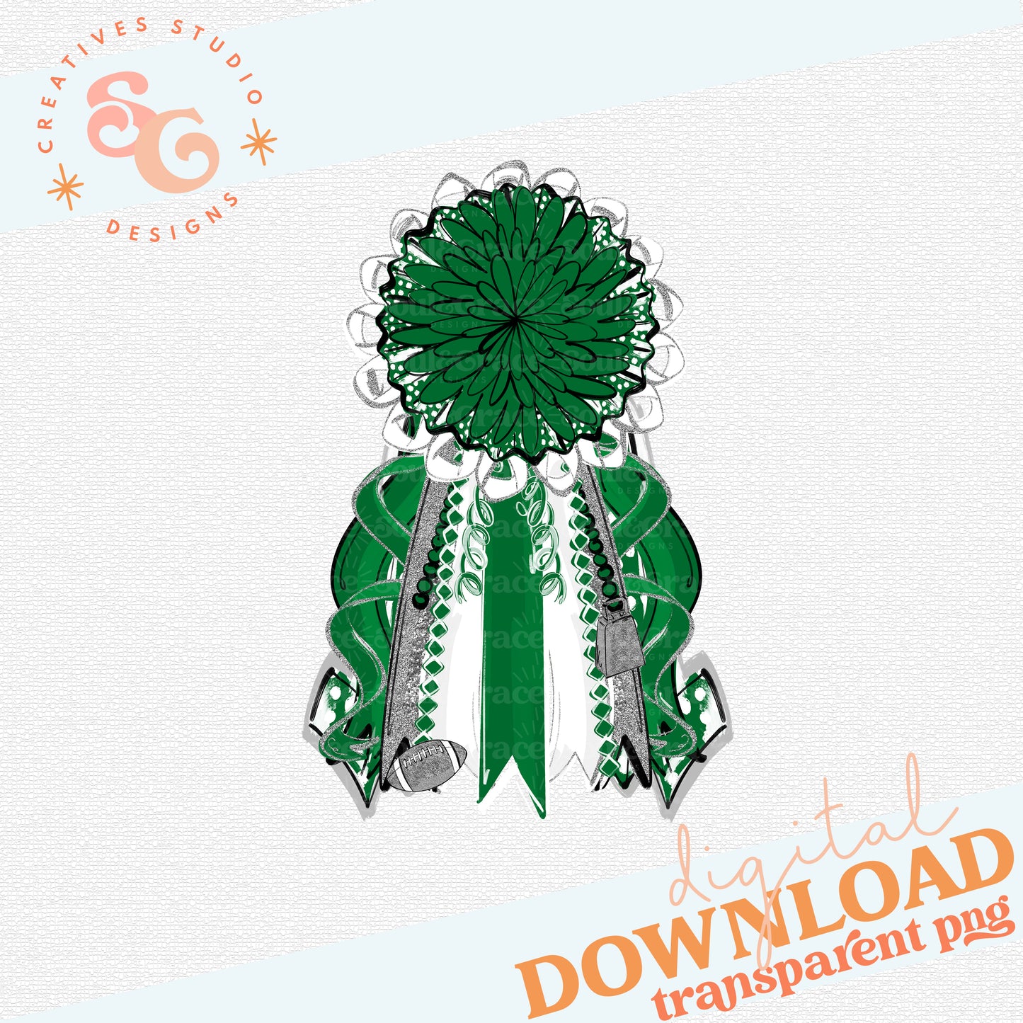 Mums the Word - Homecoming Mum - KELLY GREEN SILVER