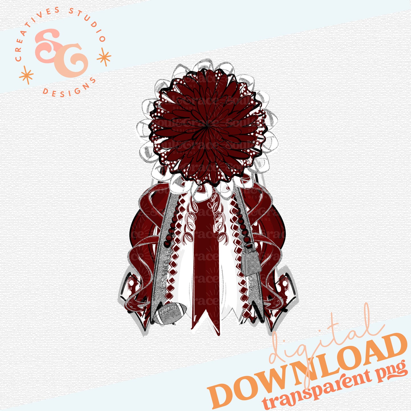 Mums the Word - Homecoming Mum - MAROON SILVER