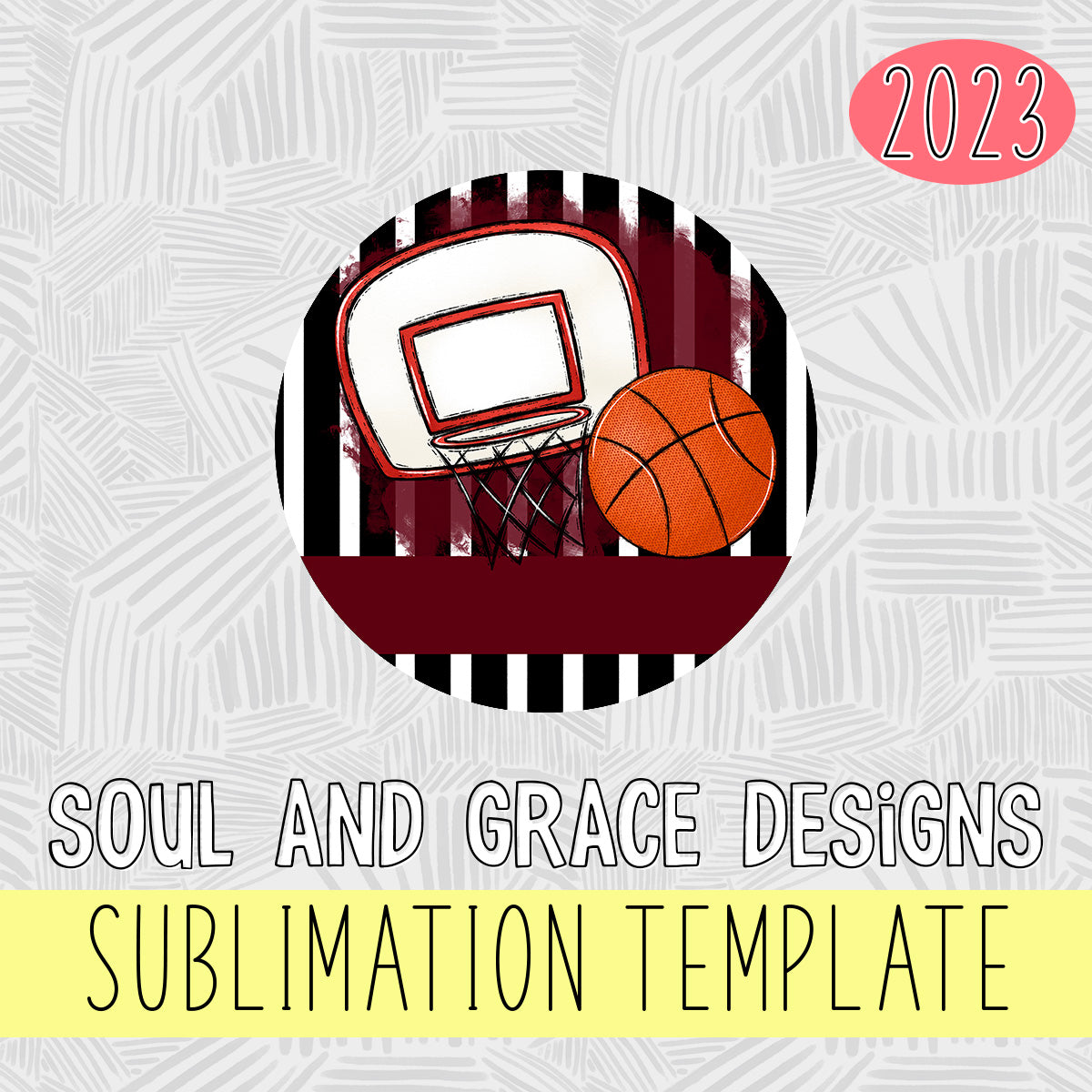 Basketball Bag Tag - Door Hanger - Ornament - Maroon