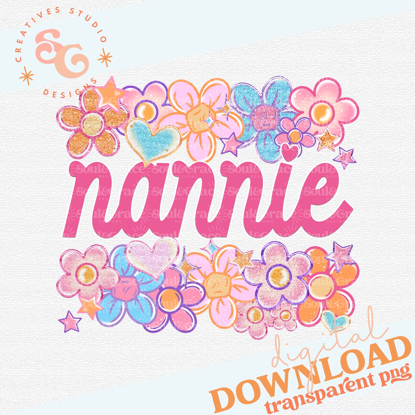 NANNIE Floral Heart Family Names