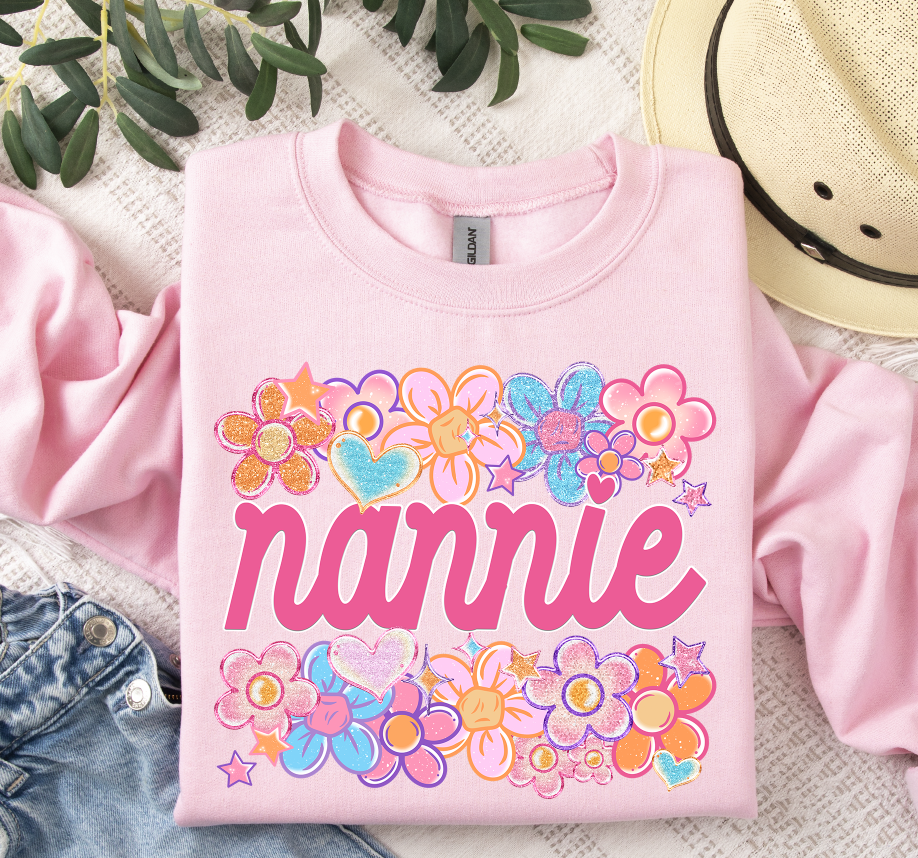 NANNIE Floral Heart Family Names