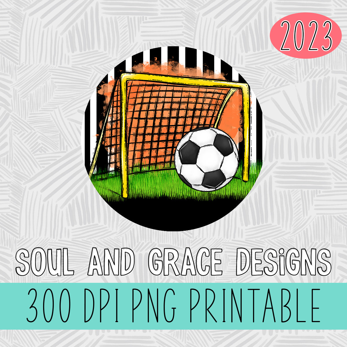 Soccer - Bag Tag - Door Hanger - Ornament - Orange