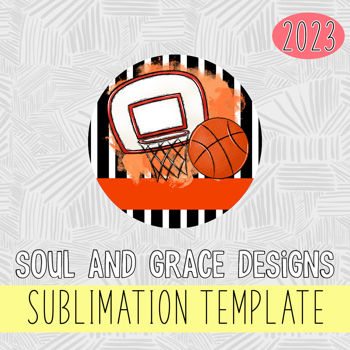 Basketball Bag Tag - Door Hanger - Ornament - Orange