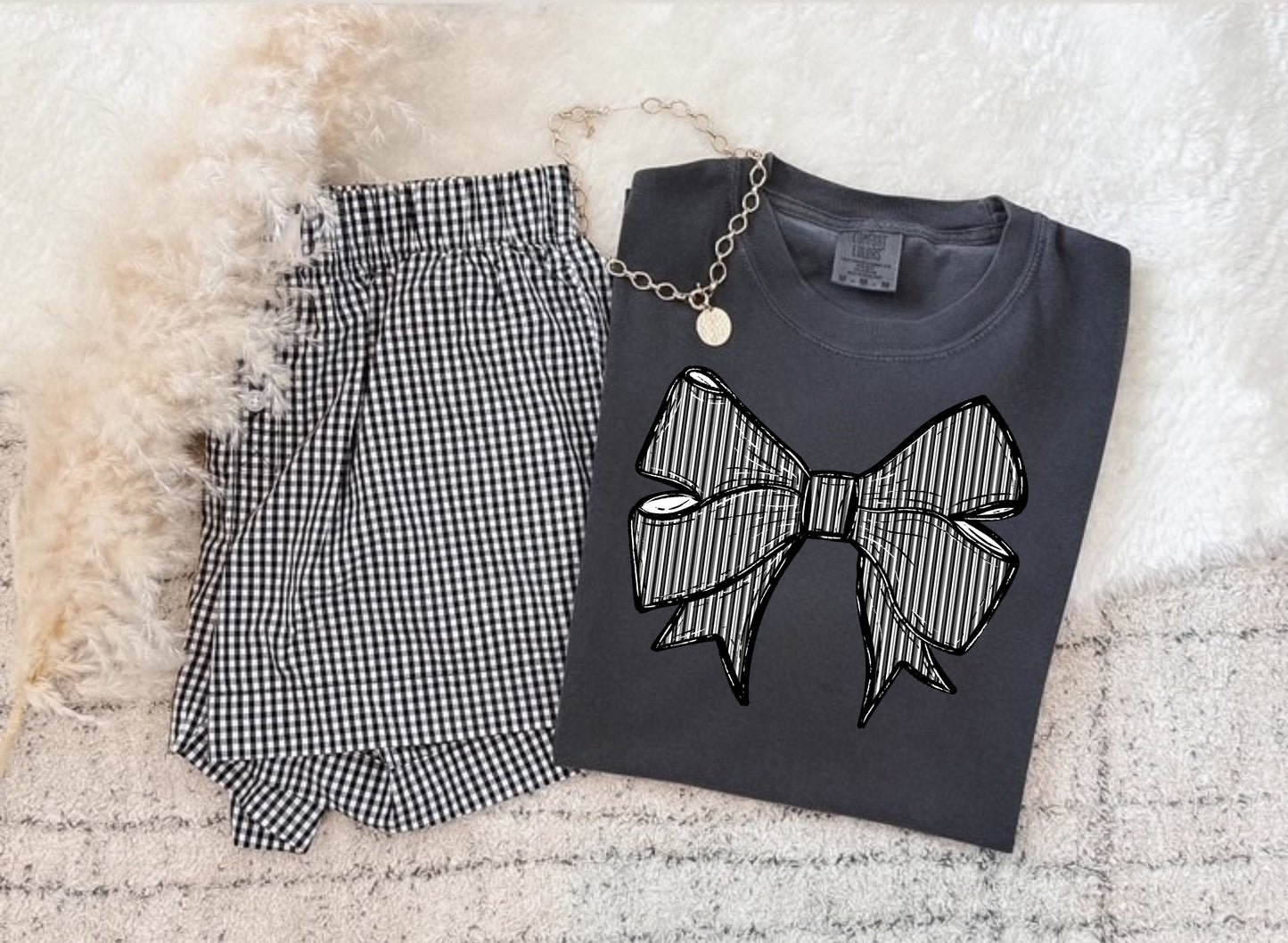 PREPSTER SEERSUCKER BOWS BLACK