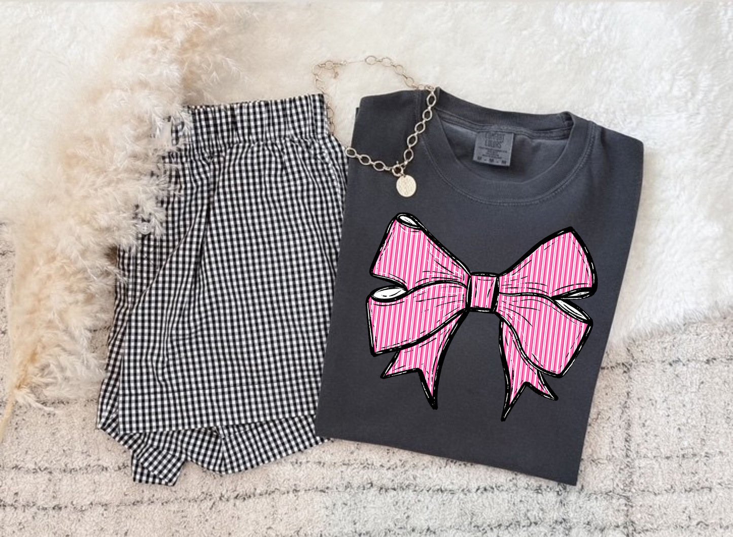 PREPSTER SEERSUCKER BOWS PINK