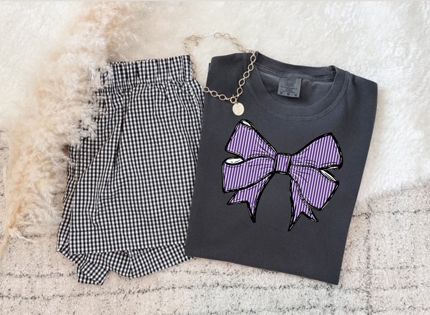 PREPSTER SEERSUCKER BOWS PURPLE