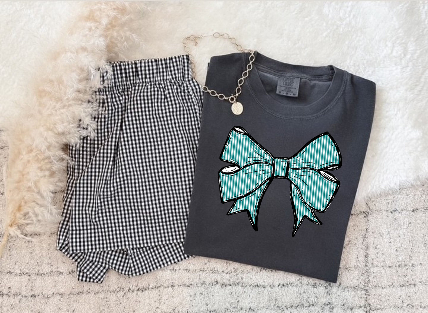 PREPSTER SEERSUCKER BOWS TEAL