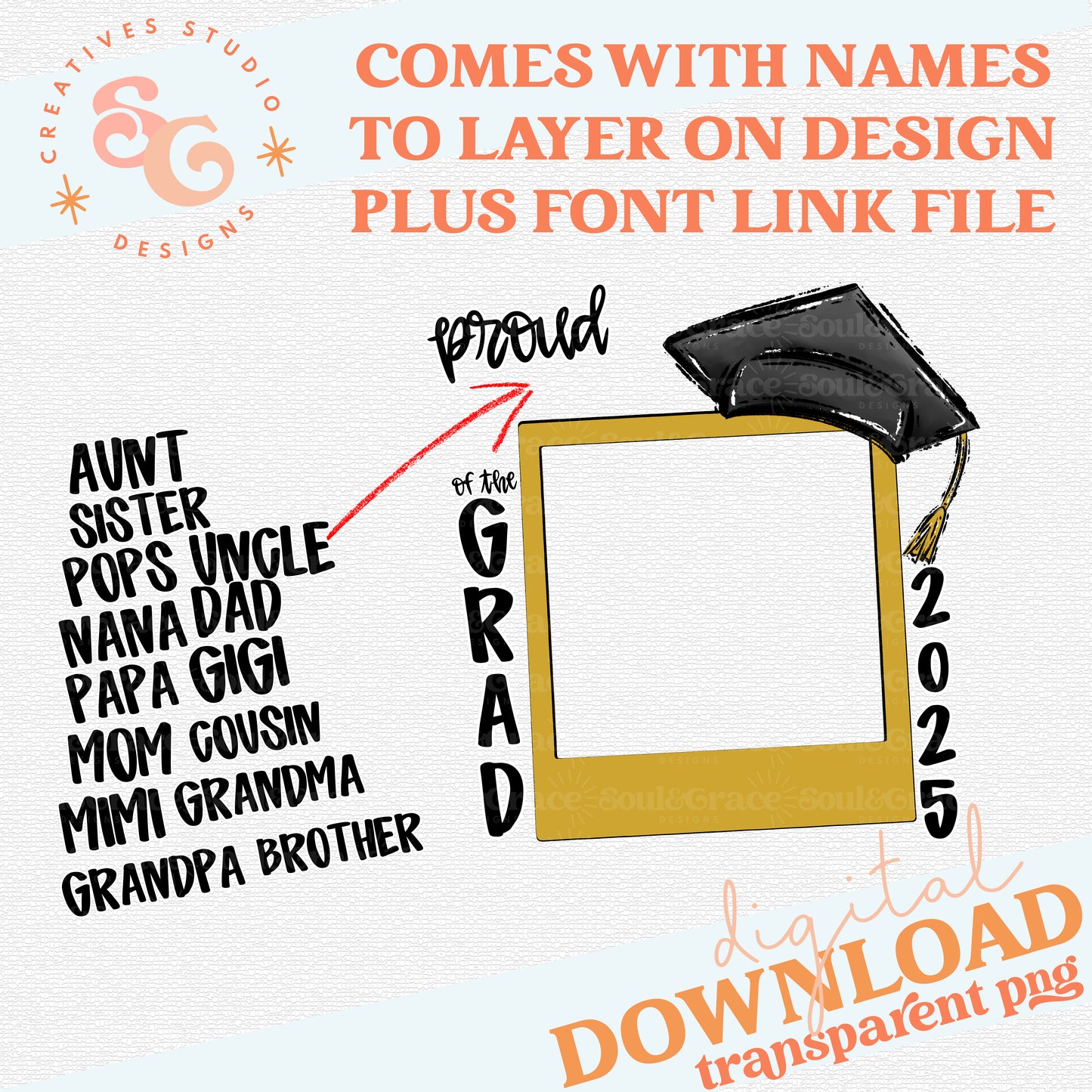 PROUD FAMILY NAME OF GRAD FRAME VEGAS GOLD