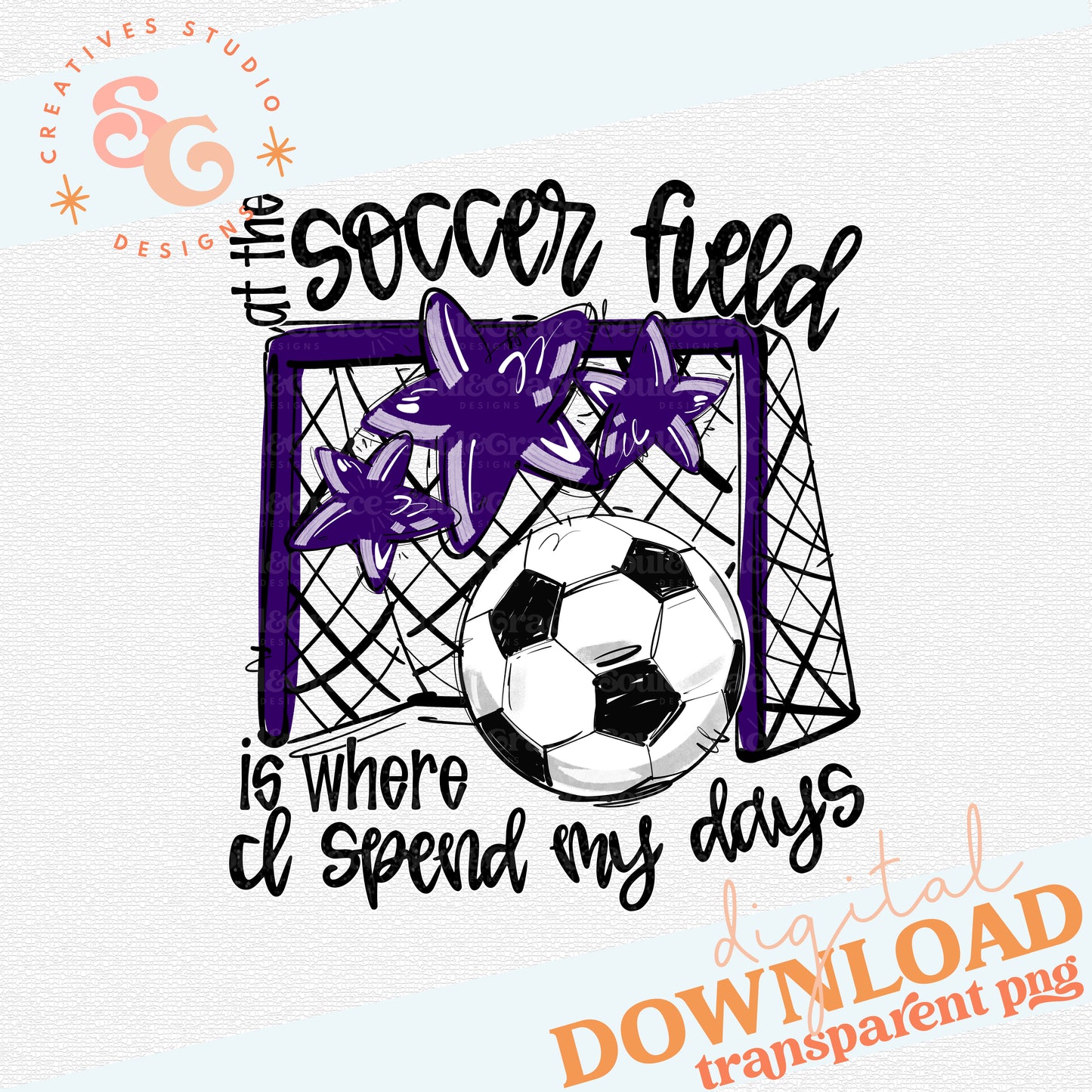 PURPLE AT THE SOCCER FIELD IS WHERE I SPEND MY DAYS
