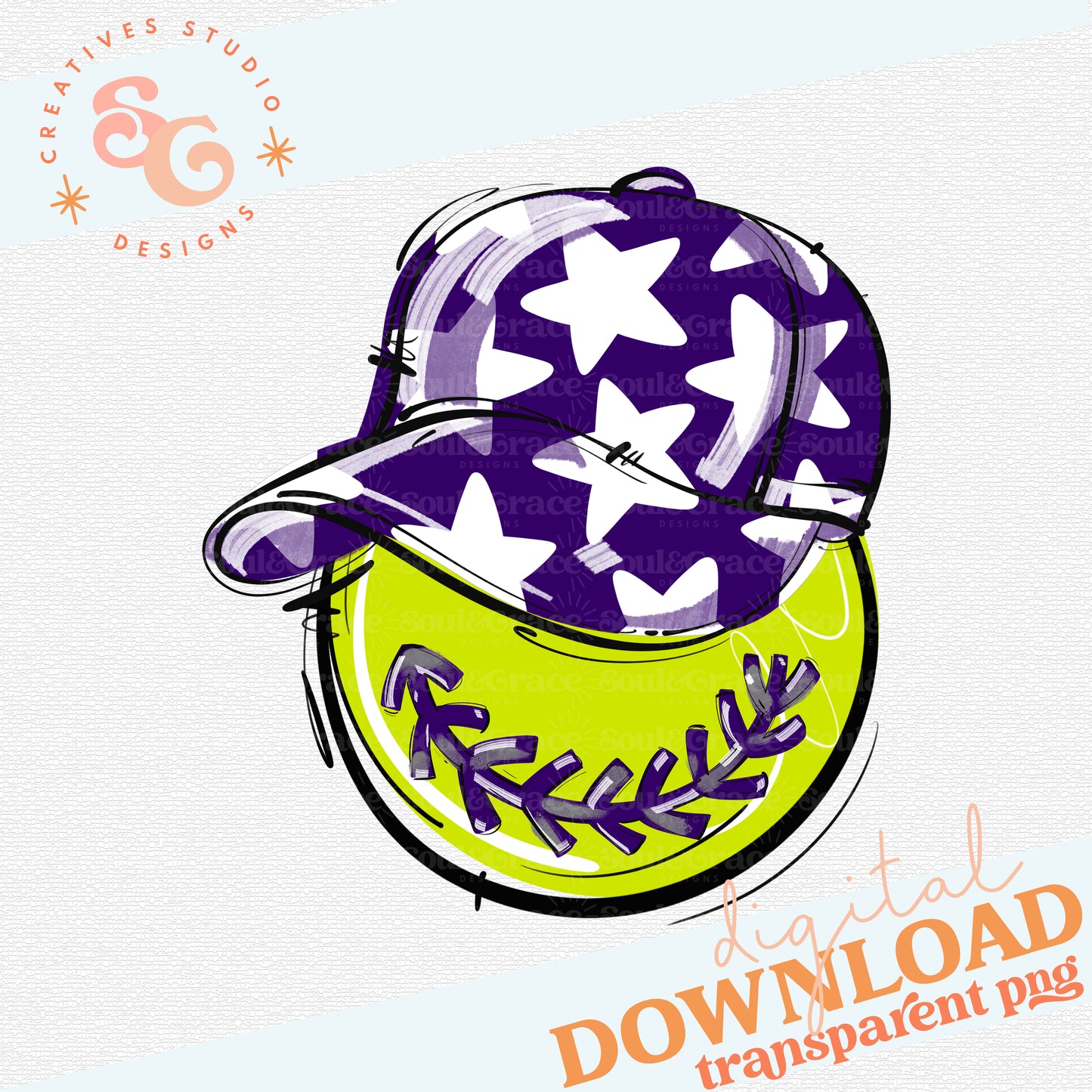 PURPLE PLAY BALL HAPPY FACE SOFTBALL