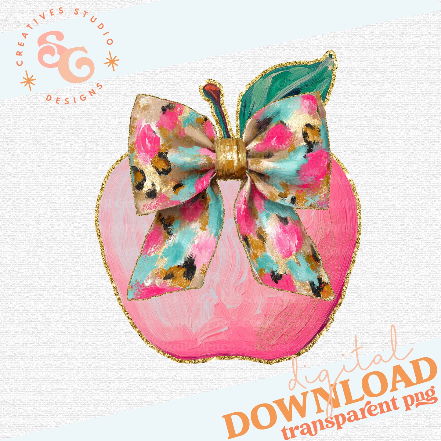 PAINTED APPLE WITH BOW