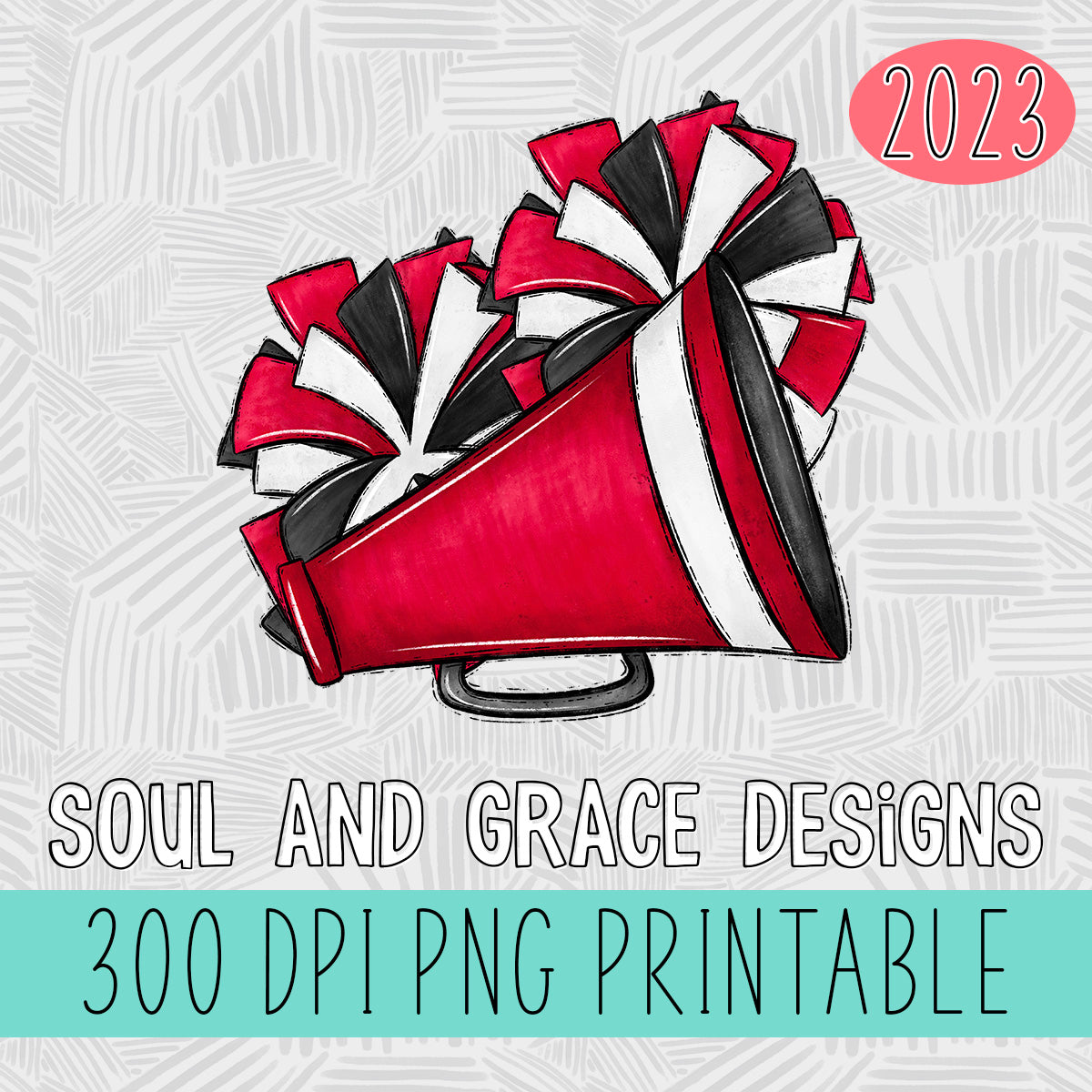 Poms and Megaphone Red