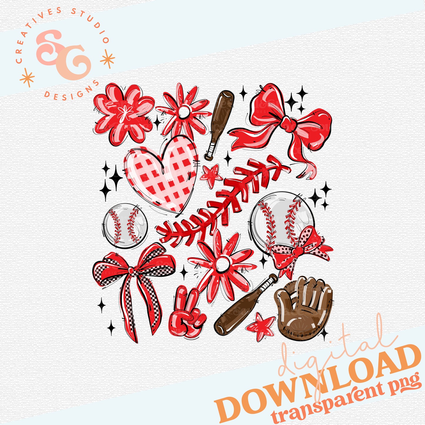 RED PLAY BALL COLLAGE BASEBALL