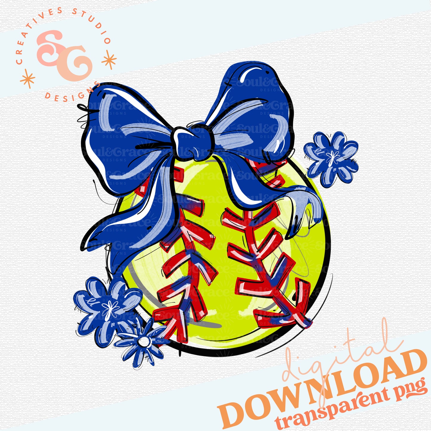 ROYAL PLAY BALL BOW WITH FLOWERS SOFTBALL