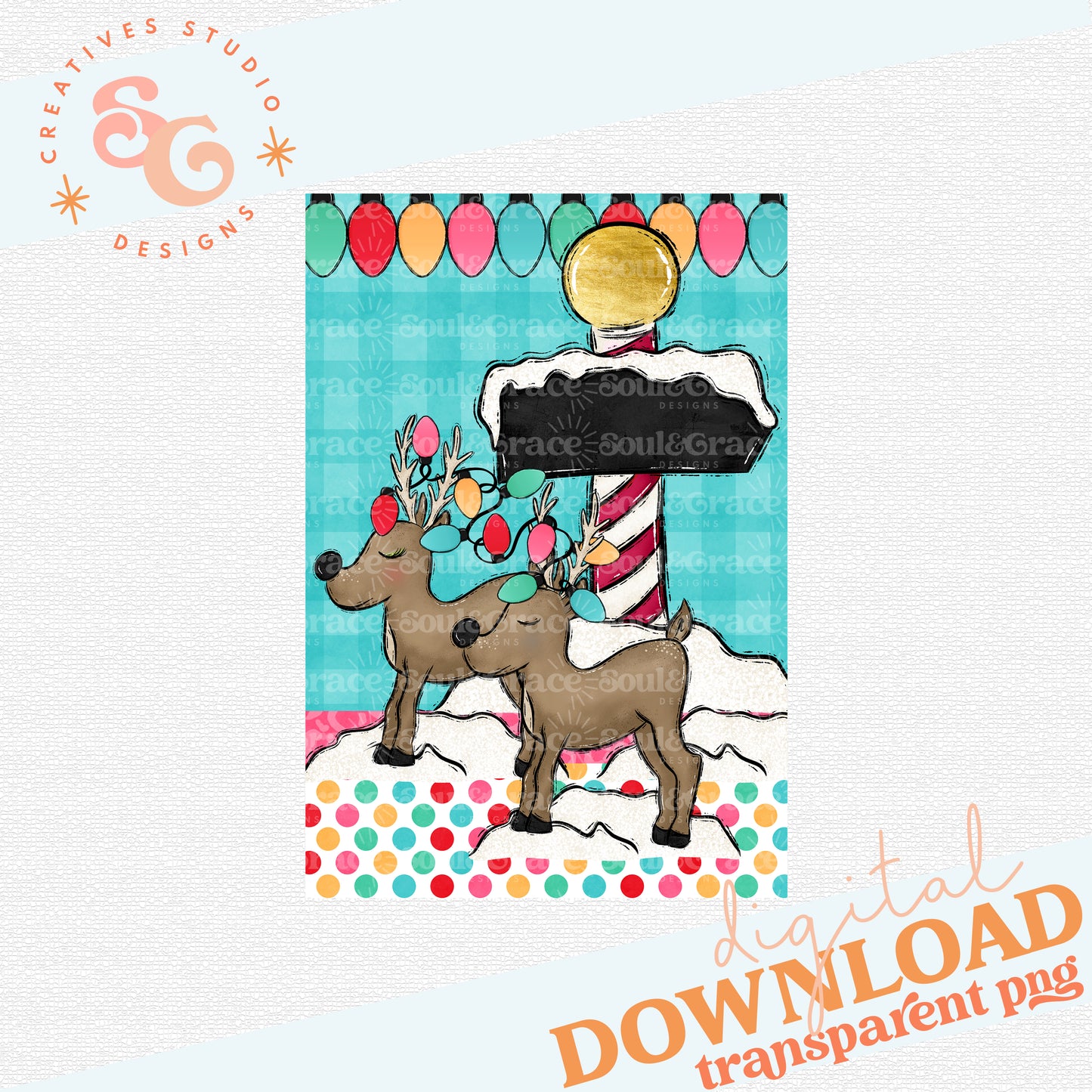 Reindeer Crossing Garden Flag