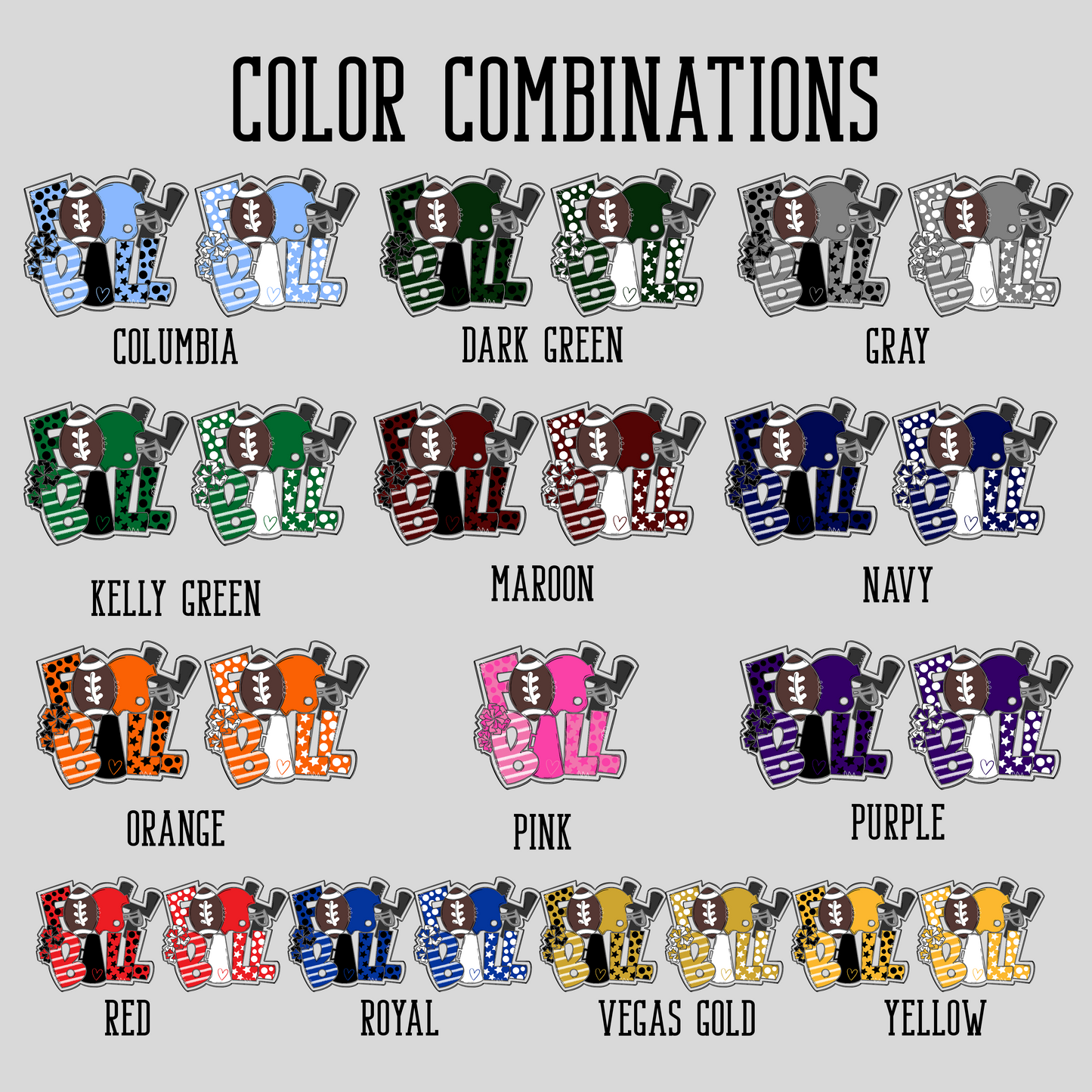 FOOTBALL WORD ART MASCOT CUSTOM