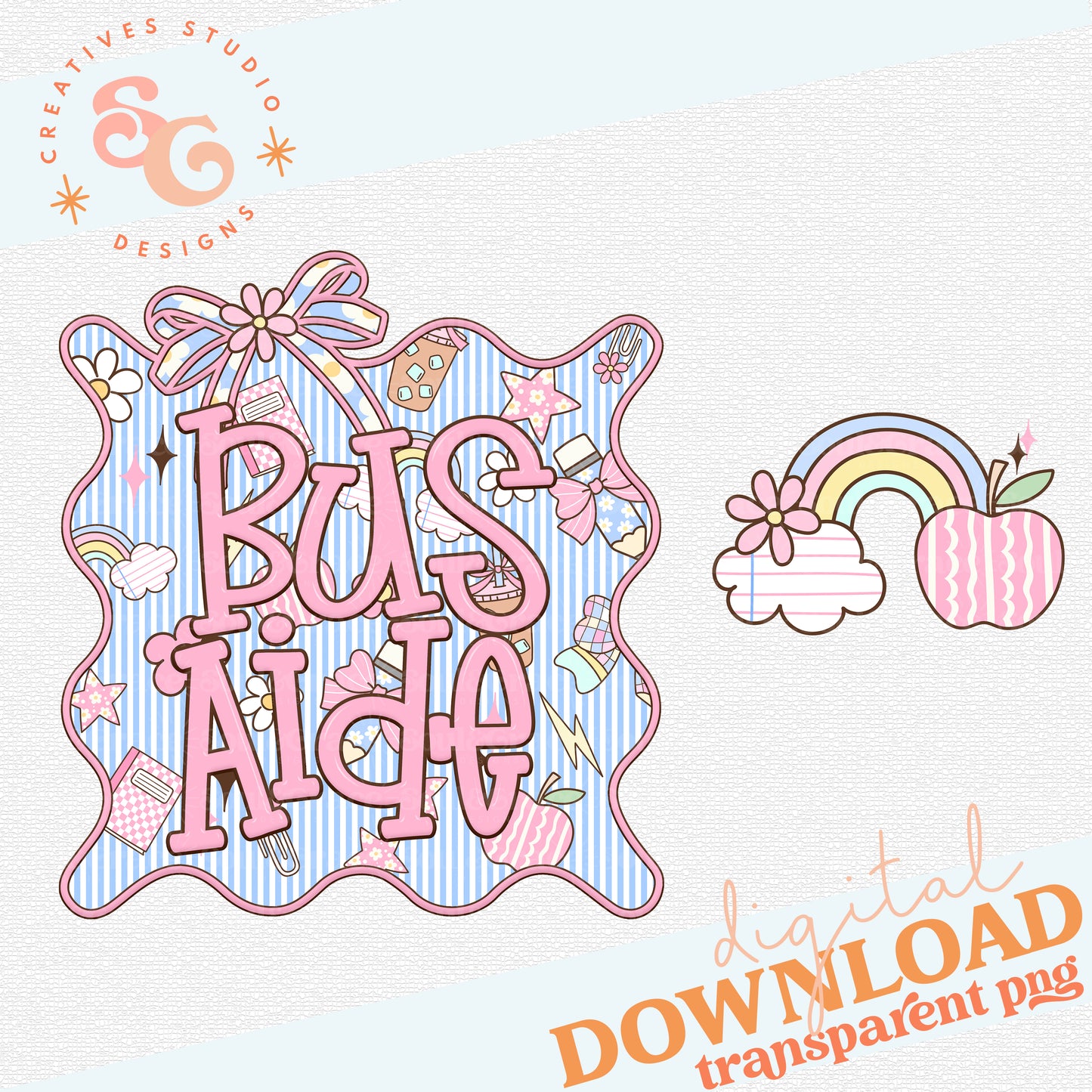 SEERSUCKER GRADE FRAME BUS AIDE - POCKET PNG INCLUDED