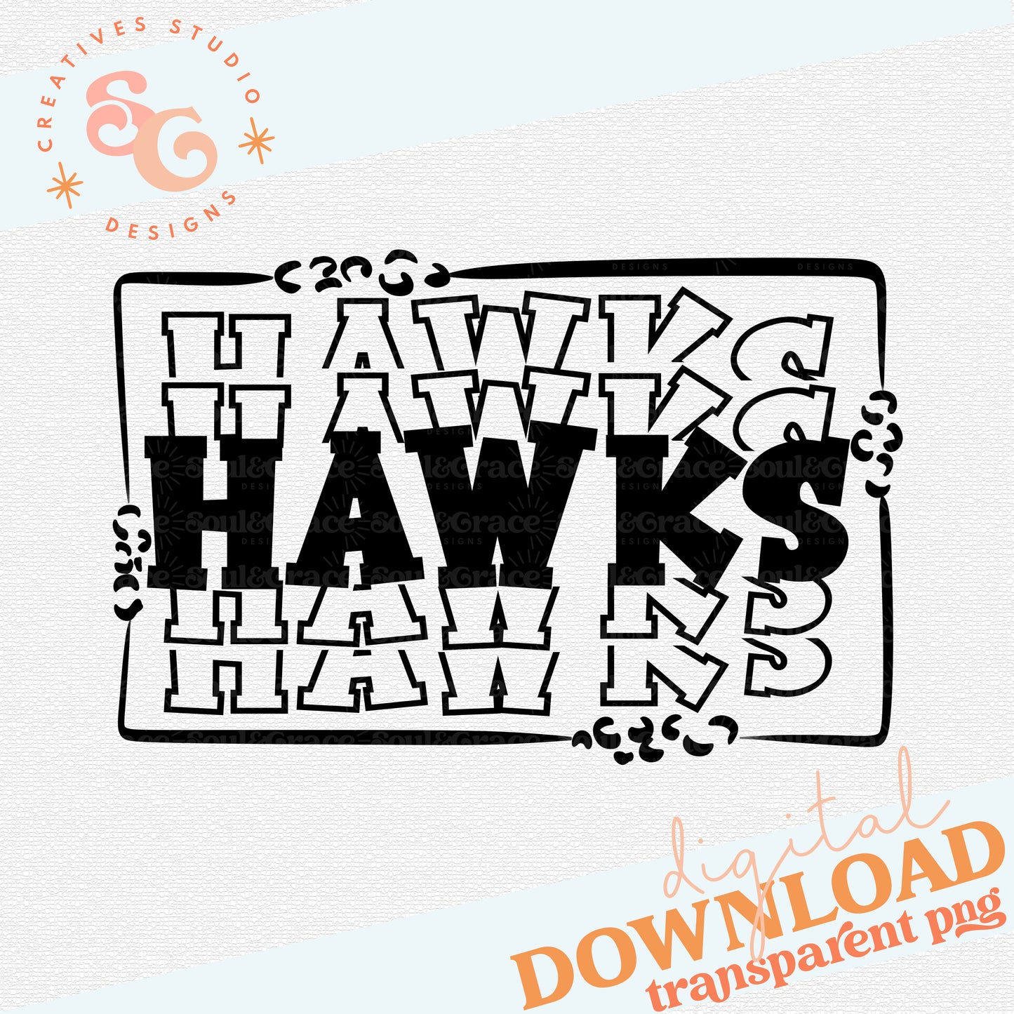 STACKED MASCOTS Hawks