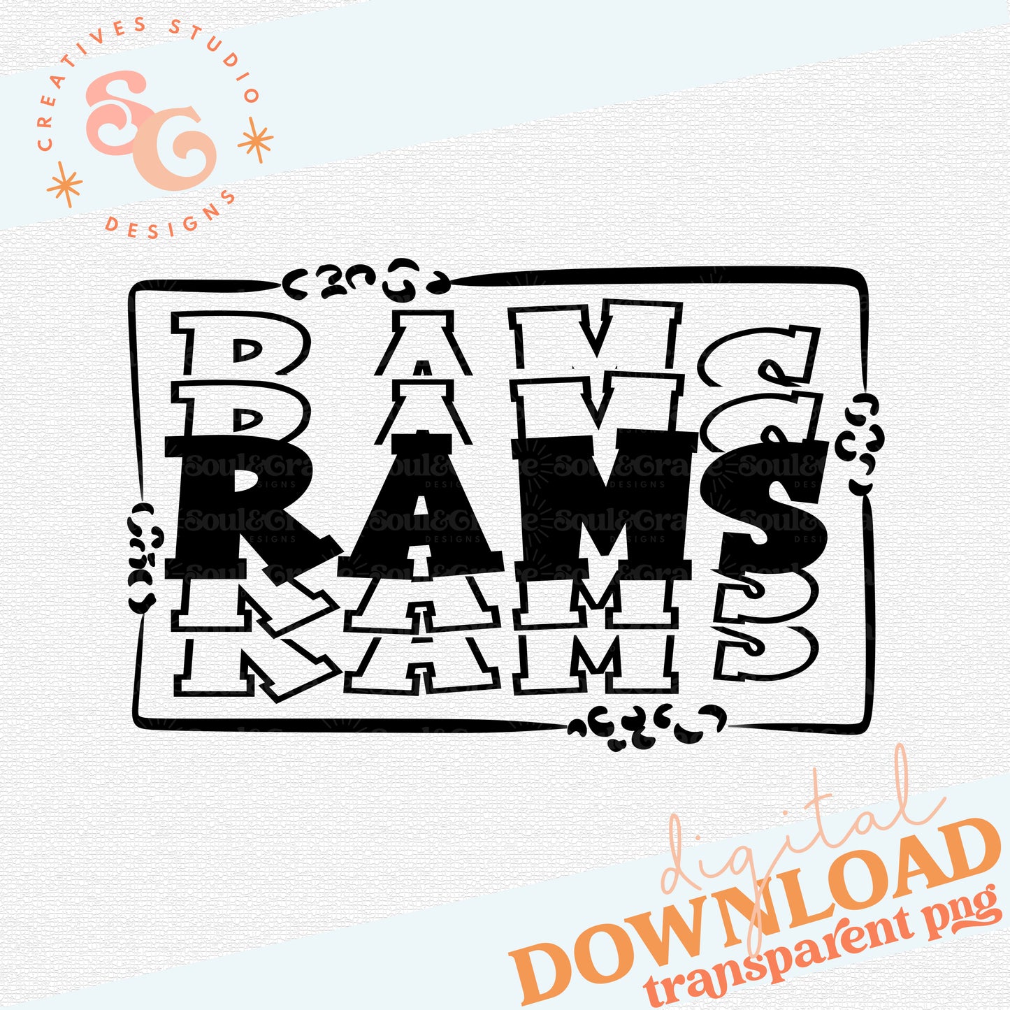 STACKED MASCOTS Rams