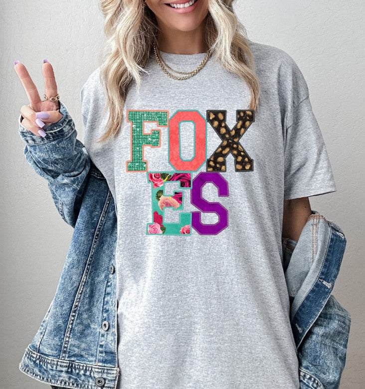 Foxes Faux Applique