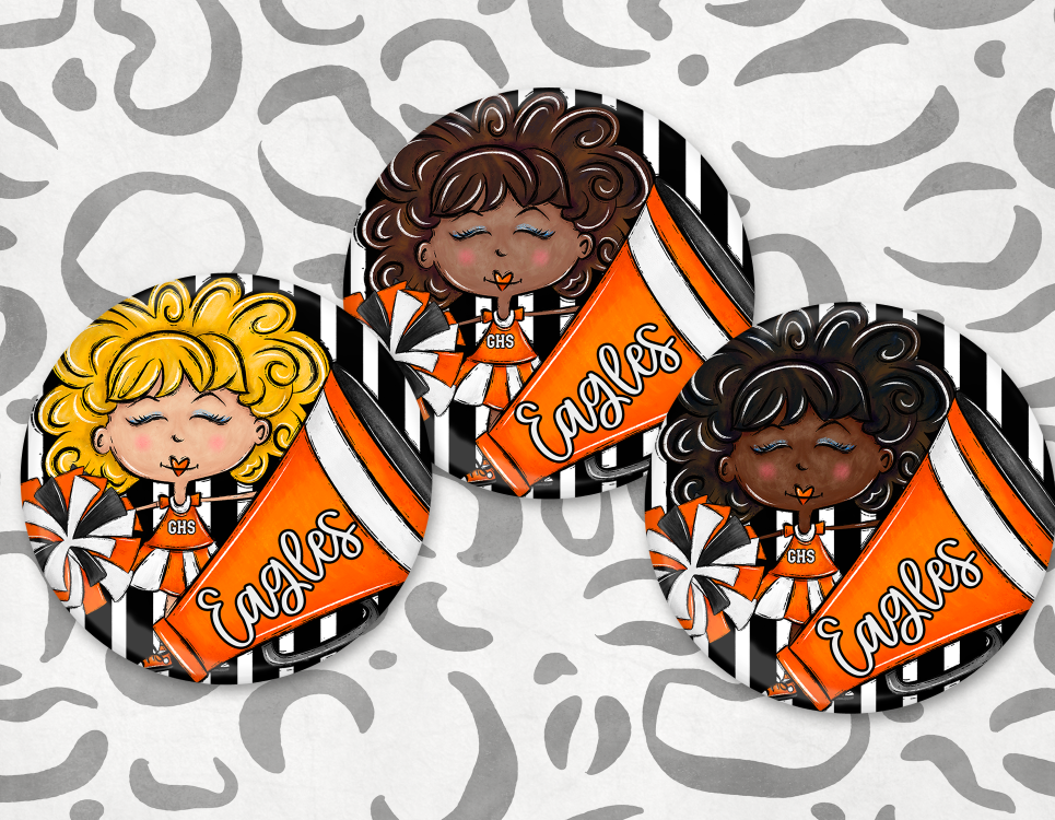 Go Team: Cheer Tags ORANGE