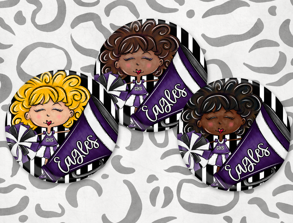 Go Team: Cheer Tags PURPLE