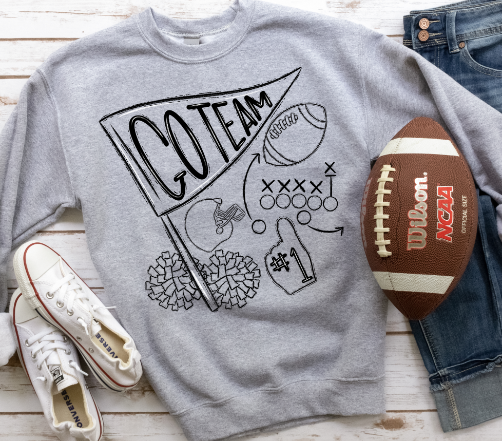 Go Team Graphic - Black and White