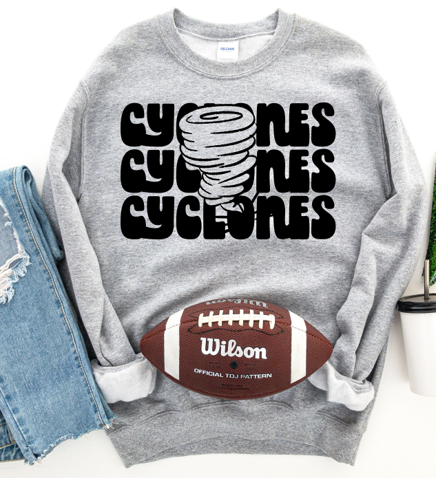 Cyclones Stacked Mascot