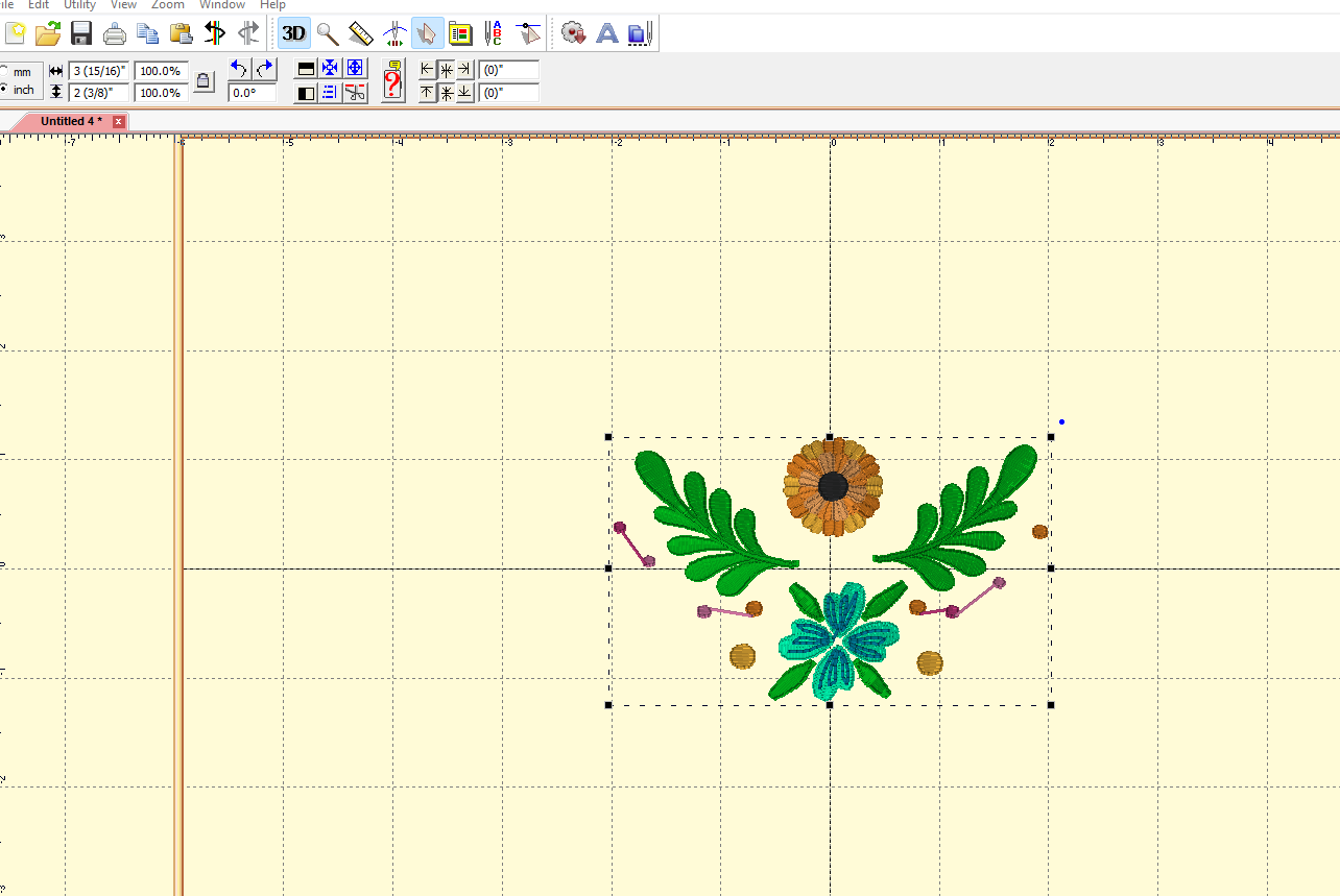 Mexican Flowers Accent Machine Embroidery Design [DST]