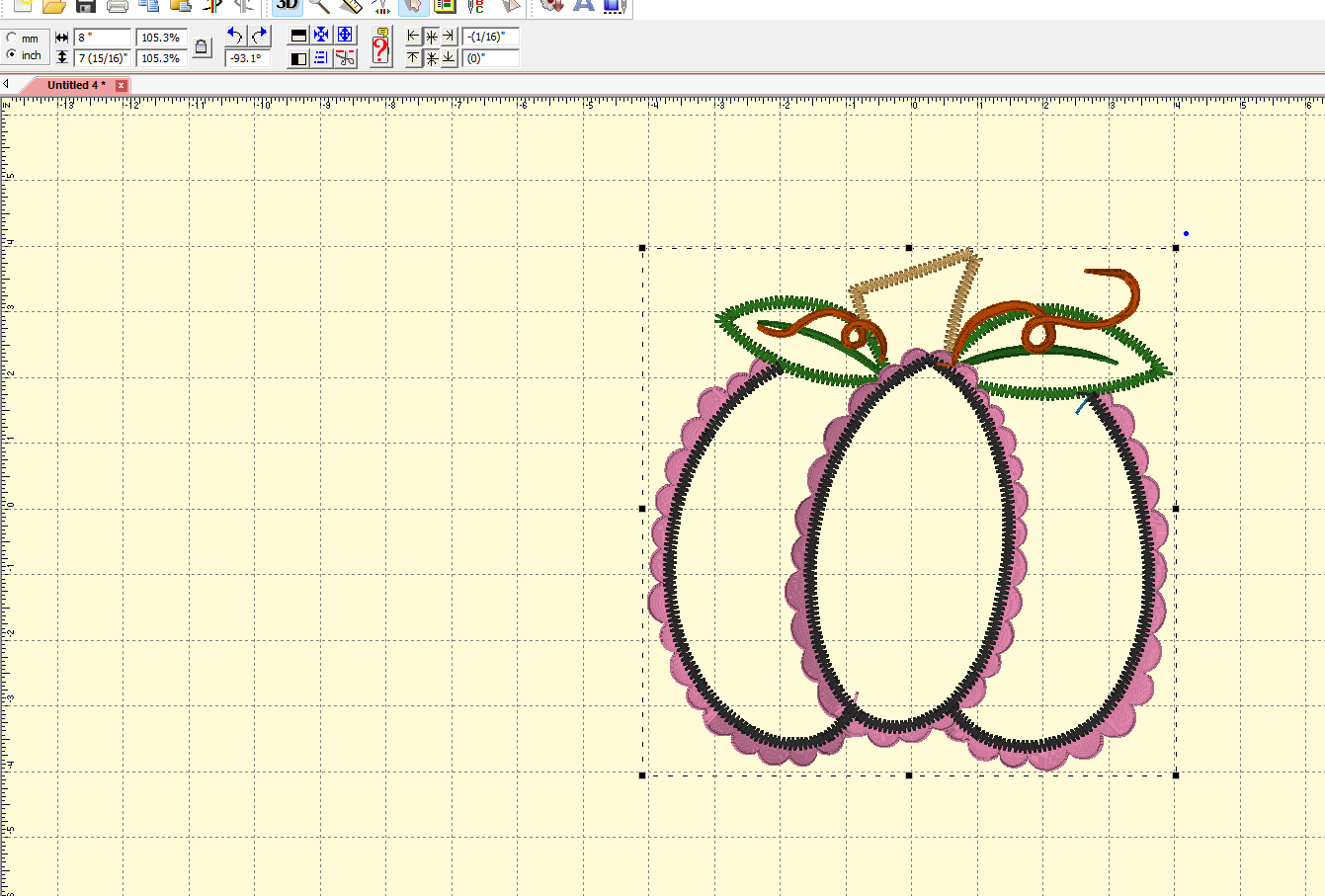 Scallop Pumpkin Applique Machine Embroidery Design [DST]