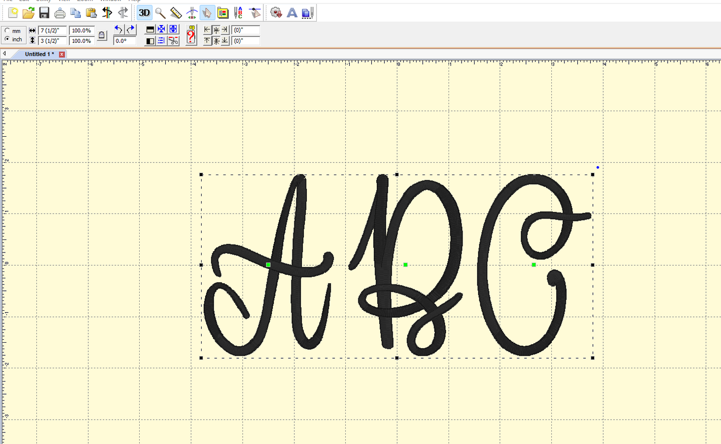 Hand Lettered Monogram Alphabet Machine Embroidery Design [DST]
