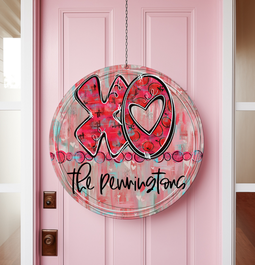Grunge Valentine's Day Door Hanger | Ornament | Gift Tag
