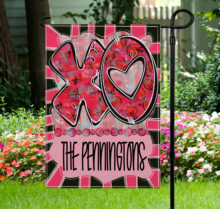 Grunge Valentine's Day Garden Flag