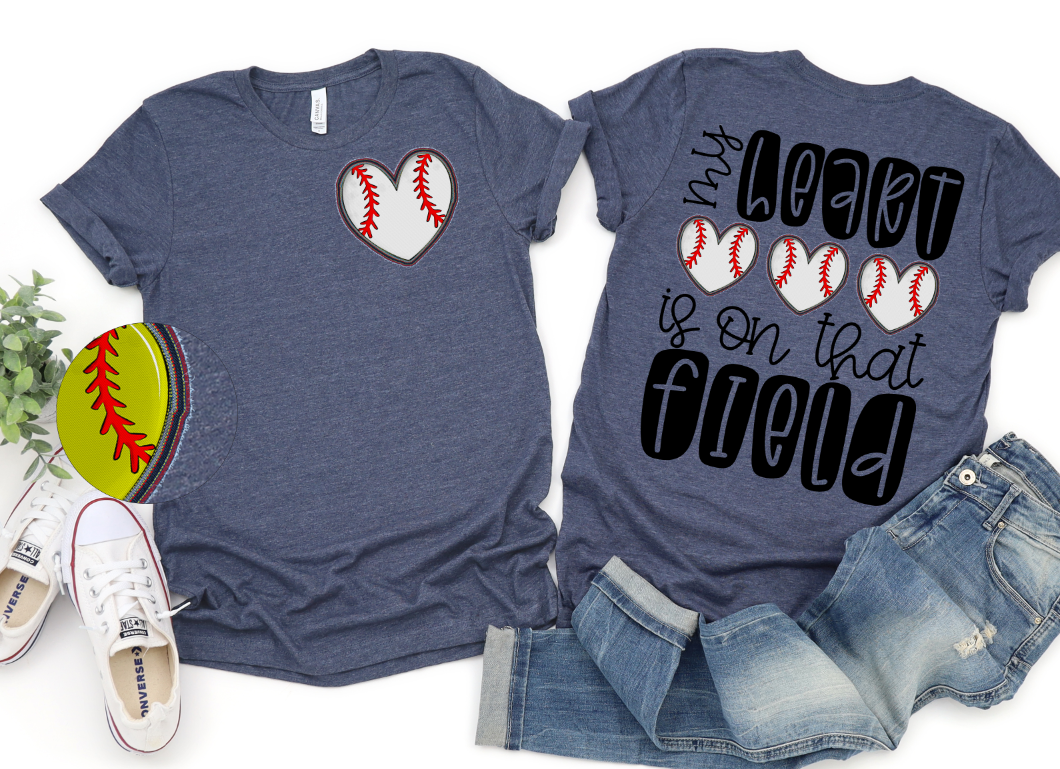 My Heart is On That Field Baseball - Faux Patch