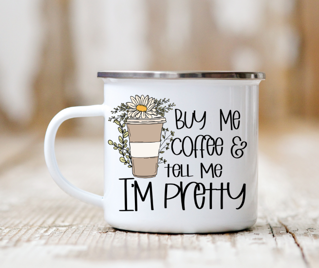 Buy Me Coffee and Tell Me I'm Pretty Motel Key Chain, Bag Tag Design Set