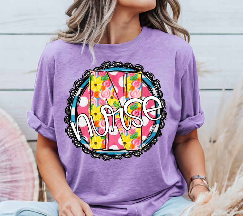 Sunny Floral Circle Nurse