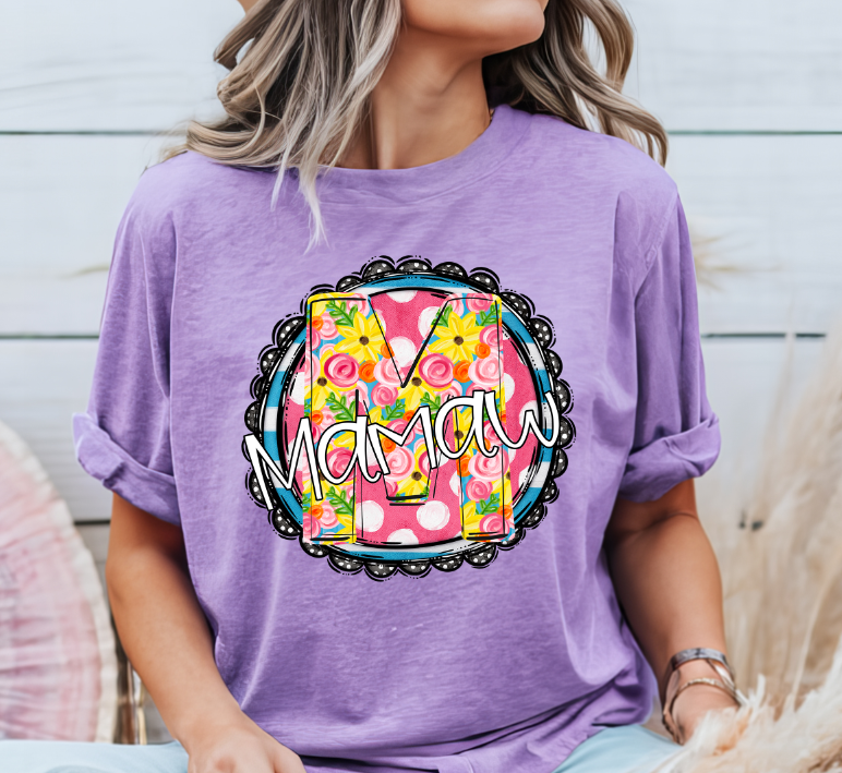 Sunny Floral Circle Mamaw