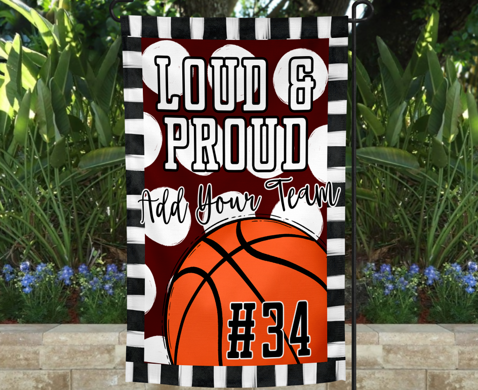 Loud & Proud Garden Flag Template - BASKETBALL VERSION