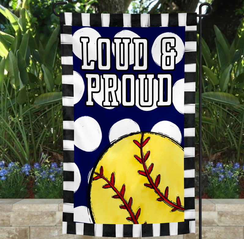 Loud & Proud Garden Flag Template - SOFTBALL VERSION