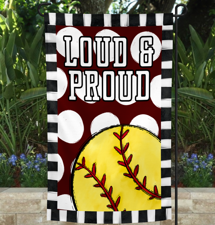 Loud & Proud Garden Flag Template - SOFTBALL VERSION