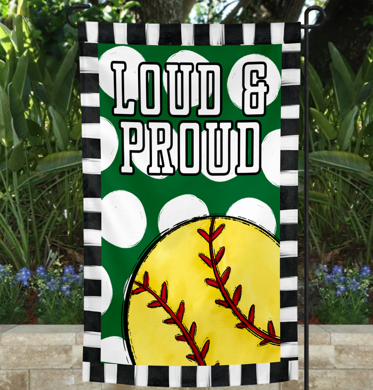 Loud & Proud Garden Flag Template - SOFTBALL VERSION