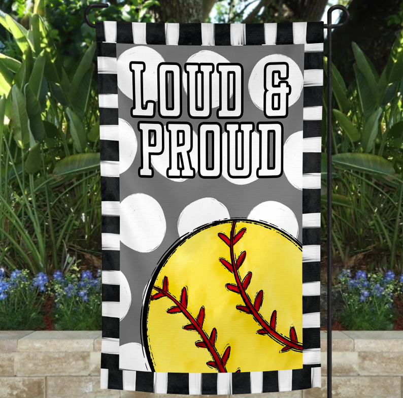Loud & Proud Garden Flag Template - SOFTBALL VERSION