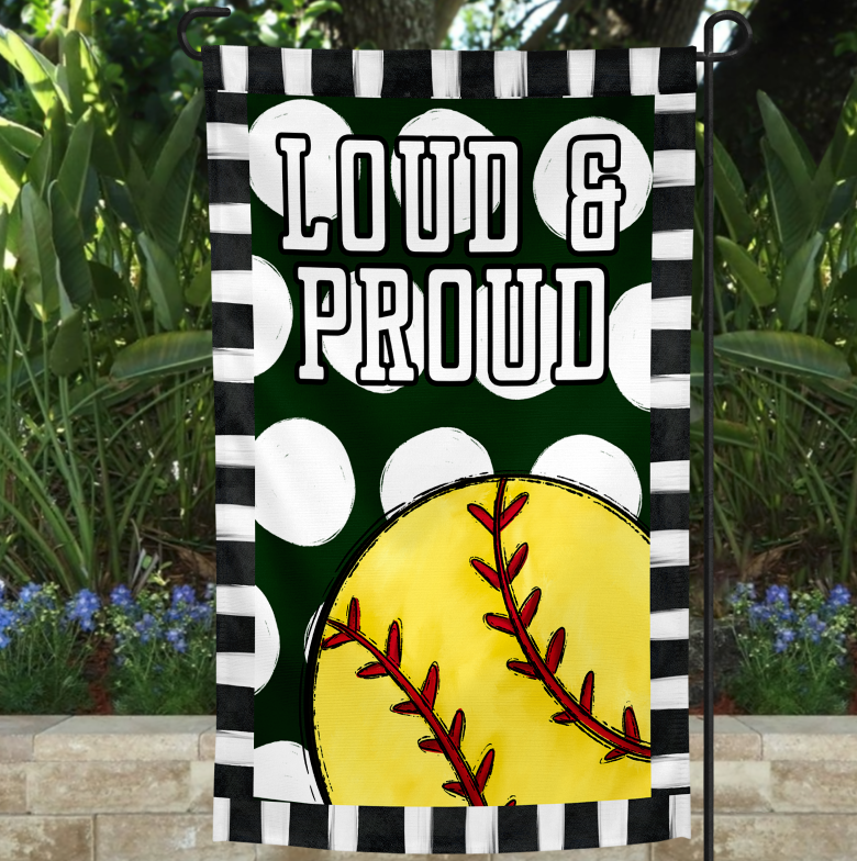 Loud & Proud Garden Flag Template - SOFTBALL VERSION
