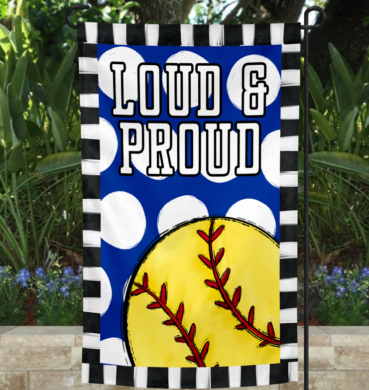 Loud & Proud Garden Flag Template - SOFTBALL VERSION