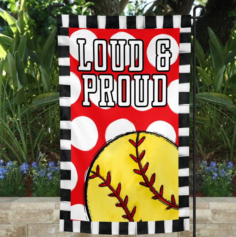 Loud & Proud Garden Flag Template - SOFTBALL VERSION