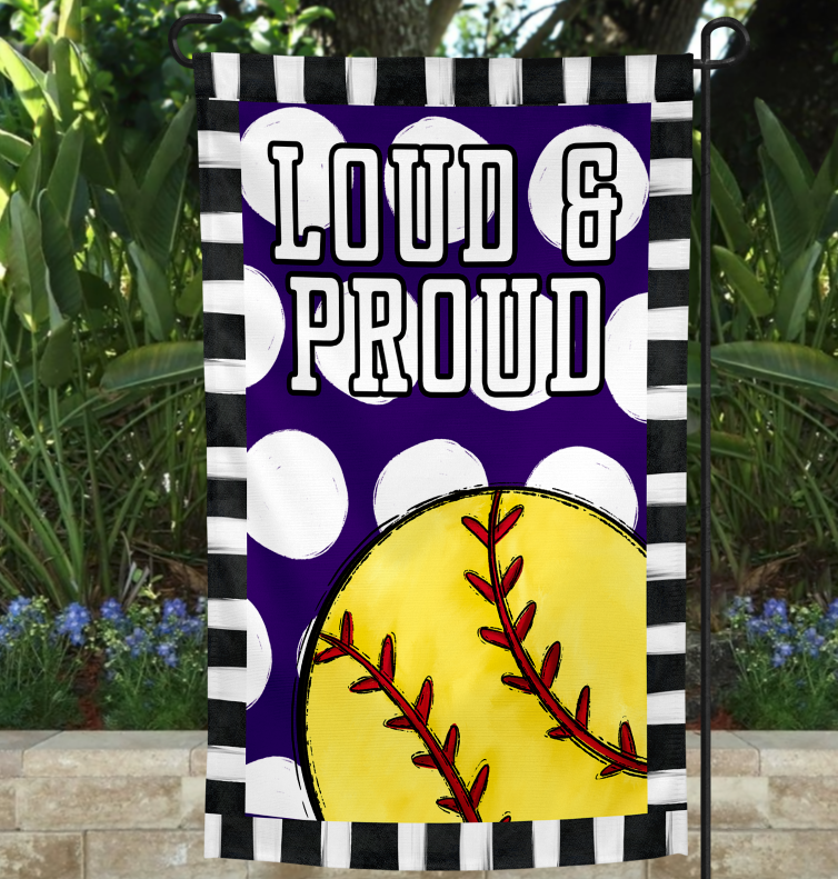 Loud & Proud Garden Flag Template - SOFTBALL VERSION