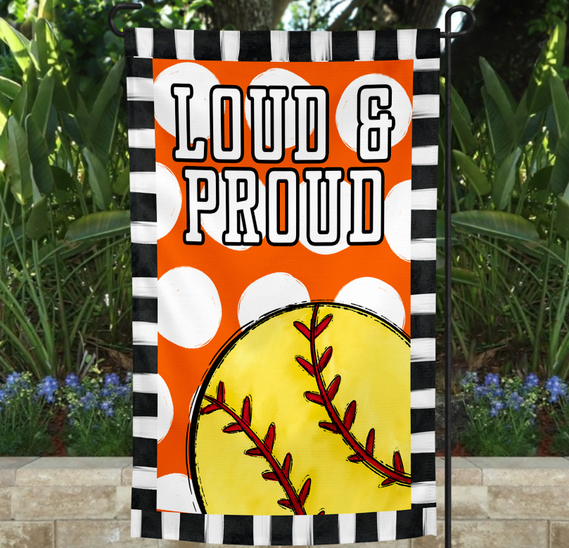 Loud & Proud Garden Flag Template - SOFTBALL VERSION