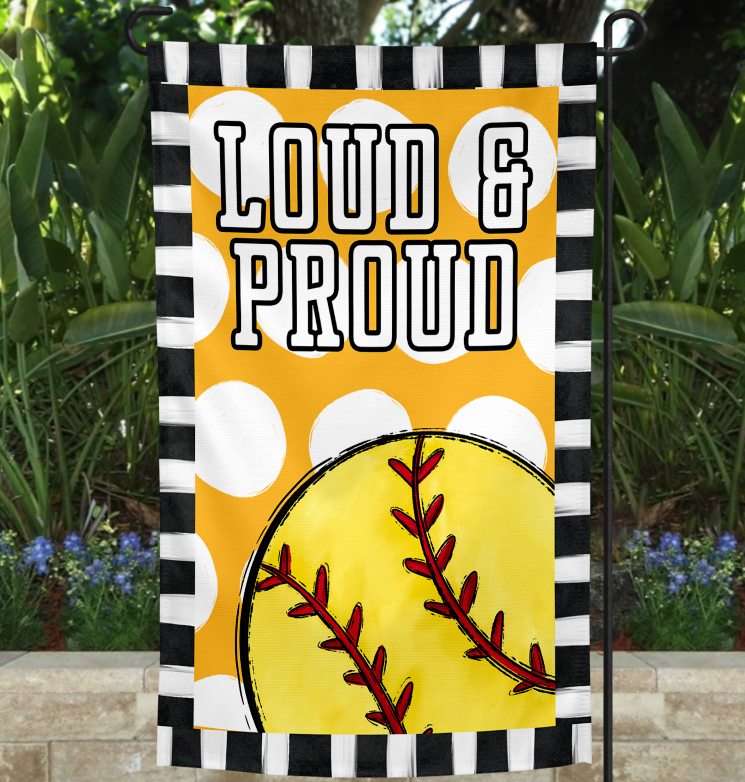 Loud & Proud Garden Flag Template - SOFTBALL VERSION